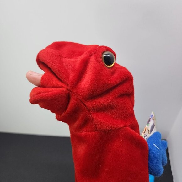 K&M International Poison Dart Frog Plush Hand Puppet Toys 1998 Red & Blue SET - Picture 5 of 10